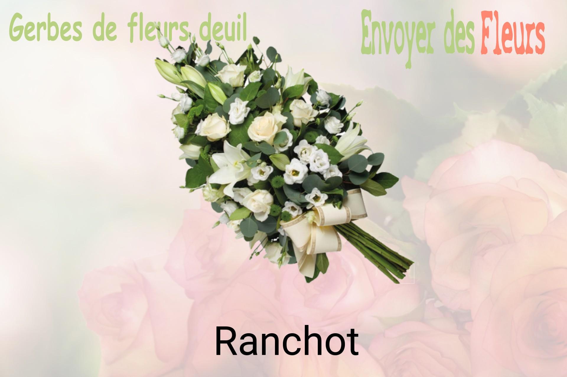 Gerbe de fleurs de deuil livrée à Ranchot